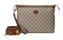 GUCCI Сумка через плечо мужская из холста GG Supreme с кожаными вставками коричневая и бежевая 27944674
