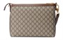 GUCCI Сумка через плечо мужская из холста GG Supreme с кожаными вставками коричневая и бежевая 27944674