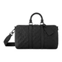 LOUIS VUITTON Кожаная сумка Keepall через плечо мужская черная 27973608