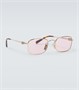 Прямоугольные солнцезащитные очки Miu Miu, Gold Pink 25623275