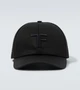 Кепка из канваса и кожи с вышивкой Tom Ford, черный 5938926