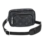 LOUIS VUITTON Кожаная холщовая сумка через плечо малая мужская черная 27972646