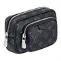 LOUIS VUITTON Кожаная холщовая сумка через плечо малая мужская черная 27972646