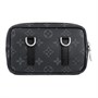 LOUIS VUITTON Кожаная холщовая сумка через плечо малая мужская черная 27972646