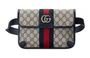 GUCCI Кожаный поясной рюкзак Ophidia синий бежевый 27945528