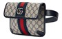 GUCCI Кожаный поясной рюкзак Ophidia синий бежевый 27945528