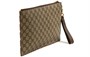GUCCI Холщовая сумка с кожаным клатчем мужская бежевая/эбеновая 27943389