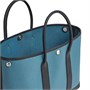 HERMES Сумка садовая джинсовая синяя из холста с кожаными вставками 27948521