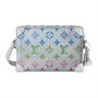 LOUIS VUITTON Мужская мини-сумка через плечо из монограммного полотна белого цвета 27973917