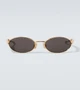 Овальные солнцезащитные очки Sardine Bottega Veneta, Gold-Gold-Grey 25623484