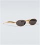 Овальные солнцезащитные очки Sardine Bottega Veneta, Gold-Gold-Grey 25623484