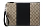 GUCCI Холщовая сумка-клатч с кожаными вставками мужская Ebony & Black 27943391