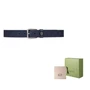 Ремень кожаный Gucci Interlocking G-plaque, синий 13995337
