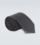 Шелковый галстук с жаккардовым узором Horsebit Gucci, Black/Dark Grey 25636513