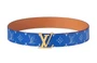 Ремень кожаный Louis Vuitton Initiales мужской, коричневый / синий 14003289