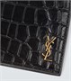 Кошелек двойного сложения с тиснением под кожу крокодила east/west Saint Laurent, черный 5939509