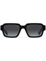 Prada Eyewear солнцезащитные очки в прямоугольной оправе с логотипом, черный 10035840