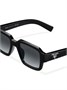 Prada Eyewear солнцезащитные очки в прямоугольной оправе с логотипом, черный 10035840