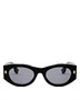 Fendi Овальные солнцезащитные очки Fendi Roma, 52 мм, черный 19900555