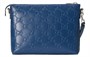 GUCCI Кожаный мужской мессенджер клатч среднего размера синий 27945129