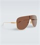 Солнцезащитные очки в оправе-маске Gucci, коричневый 5938604