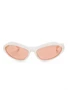 Солнцезащитные очки Prada Eyewear в байкерской оправе, белый 18038223