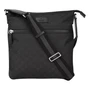 Сумка men's logo leather logo stripe webbing shoulder strap nylon shoulder messenger bag black Gucci, черный 21158875