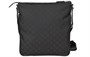 Сумка men's logo leather logo stripe webbing shoulder strap nylon shoulder messenger bag black Gucci, черный 21158875