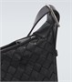 Путешественник Маленькая кожаная сумка через плечо Intreccio Bottega Veneta, Black-Silver 25641267