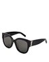 Квадратные солнцезащитные очки, 56 мм Saint Laurent, цвет Black 6764922