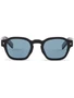 Prada Eyewear солнцезащитные очки в квадратной оправе с логотипом, черный 15670014