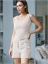 Шорты из фактурного трикотажа в рубчик D48.007