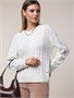 Свитер фактурной вязки с узором косы D39.330