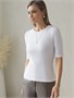 Футболка из трикотажа в широкий рубчик D49.105