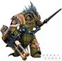 Фигурка JoyToy. Warhammer 40,000: Death Guard Blightlord Terminator 1 with Reaper Autocannon and Bubotic Blades 192677