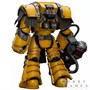 Фигурка JoyToy. Warhammer 30,000: Imperial Fists Legion Cataphractii Terminator Squad Legion with Heavy Flamer 141552