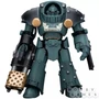 Фигурка JoyToy. Warhammer 30,000: Sons of Horus Tartaros Terminator Squad Terminator with Heavy Flamer and Chainfist 148197