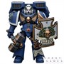 Фигурка JoyToy. Warhammer 40,000: Ultramarines Vanguard Veteran with Thunder Hammer and Storm Shield 135929