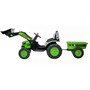 Детский электромобиль трактор с ковшом и прицепом (зеленый, 2WD, EVA) - HL389-LUX-GREEN-TRAILER HL389-LUX-GREEN-TRAILER