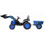 Детский электромобиль трактор с ковшом и прицепом (синий, 2WD, EVA) - HL389-LUX-BLUE-TRAILER HL389-LUX-BLUE-TRAILER