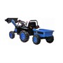 Детский электромобиль трактор с ковшом и прицепом (синий, 2WD, EVA) - HL389-LUX-BLUE-TRAILER HL389-LUX-BLUE-TRAILER