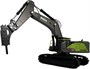 Металлический экскаватор с отбойным молотом HUI NA TOYS масштаб 1:50 - HN1723-GREEN HN1723-GREEN