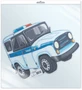 *ФМ1-9752 ПЛАКАТ ВЫРУБНОЙ А4 В ПАКЕТЕ. Полицейская машина (с уф-лаком в индивидуальной упаковке с европодвесом и клеевым клапаном) 1232432464