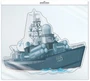 *ФМ1-9358 ПЛАКАТ ВЫРУБНОЙ А4 В ПАКЕТЕ. Корабль (с уф-лаком в индивидуальной упаковке с европодвесом и клеевым клапаном) 1350637727