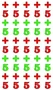 НМ-8110 Набор наклеек для поощрения. 5+ - Пятерки и плюсы на белом фоне (квадратные, 50 шт. на листе) 2106259956