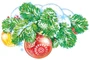 ФМ1-15273 Плакат вырубной А4. Ветка еловая с елочными игрушками. Двухсторонний 901102766