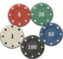 100 Фишек Для Покера Holdem Light с номиналом 1635009380