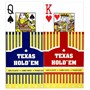 Карты для покера "Texas Holdem", 100% пластик, красные и синие (комплект из 2-х колод) 634878624