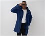 Парка спортивная мужская с капюшоном softshell синего цвета 9565S 502564017