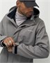 Парка спортивная мужская с капюшоном softshell серого цвета 9565Sr 958314266